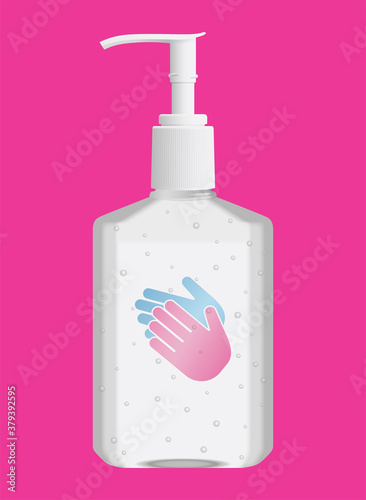 Hand Sanitizer Bottle Icon Isolated Vector Scalable, Covid-19 Flu Virus Protection, CMYK Printer-Safe Colors