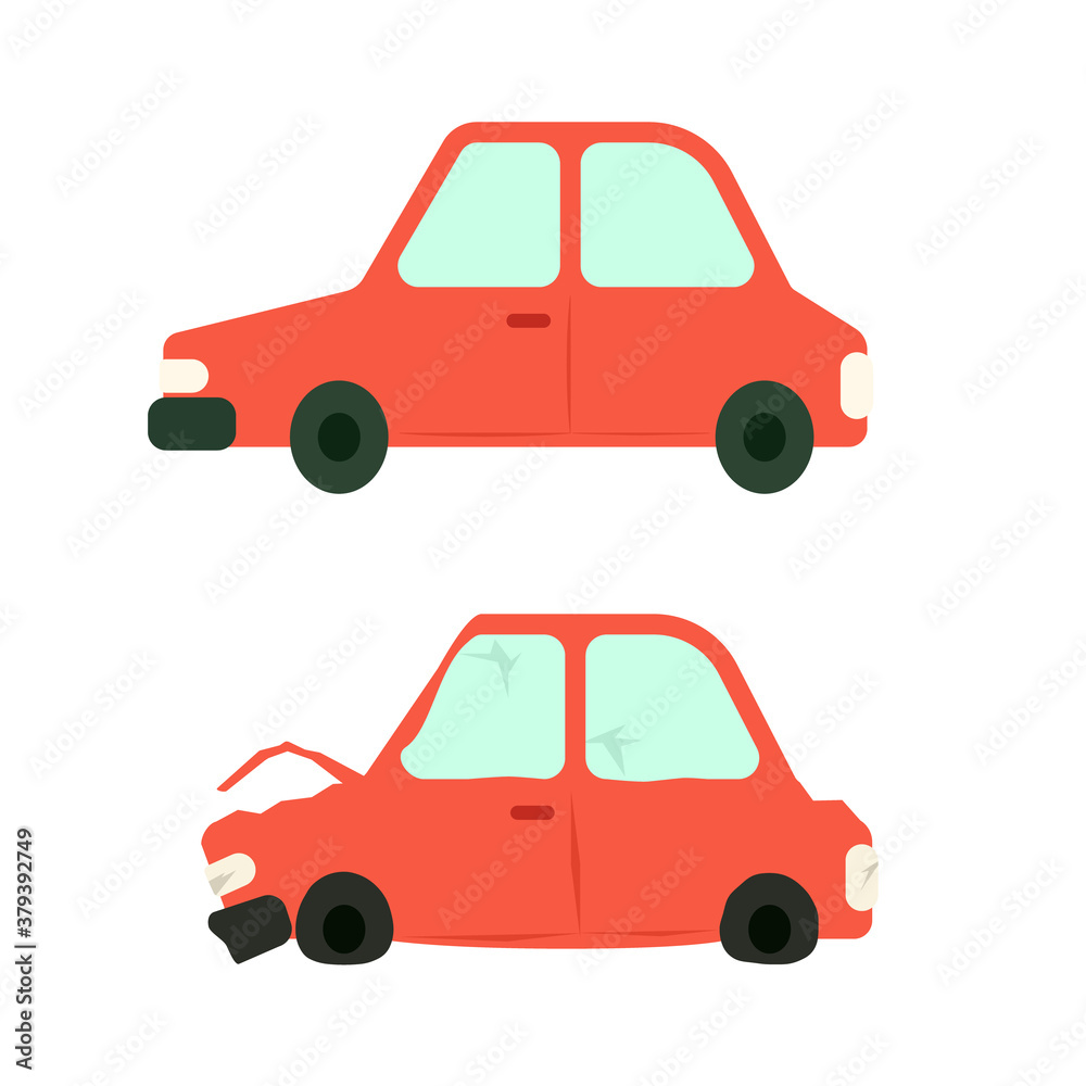 Fototapeta premium New and Junk car icon. Clipart image isolated on white background.
