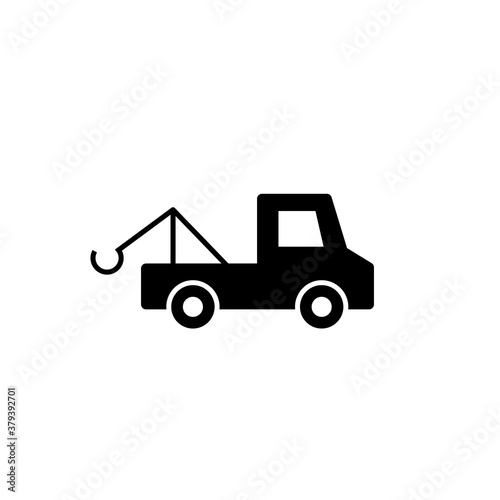 Tow truck glyph simple icon. Clipart image isolated on white background.