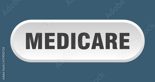 medicare button. rounded sign on white background