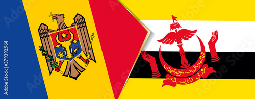 Moldova and Brunei flags  two vector flags.