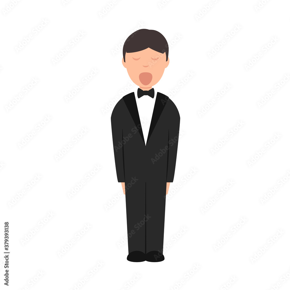 Boy choir singer character icon. Clipart image isolated on white background. Boy choir singer character icon. Clipart image isolated on white background.