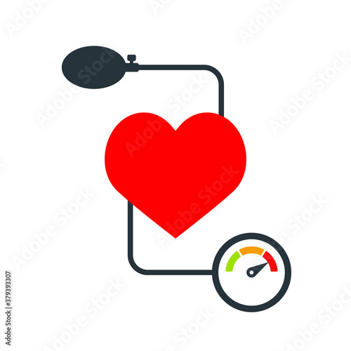 Blood pressure monitoring icon. Clipart image isolated on white background.