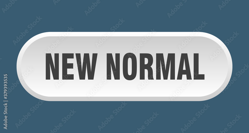 new normal button. rounded sign on white background
