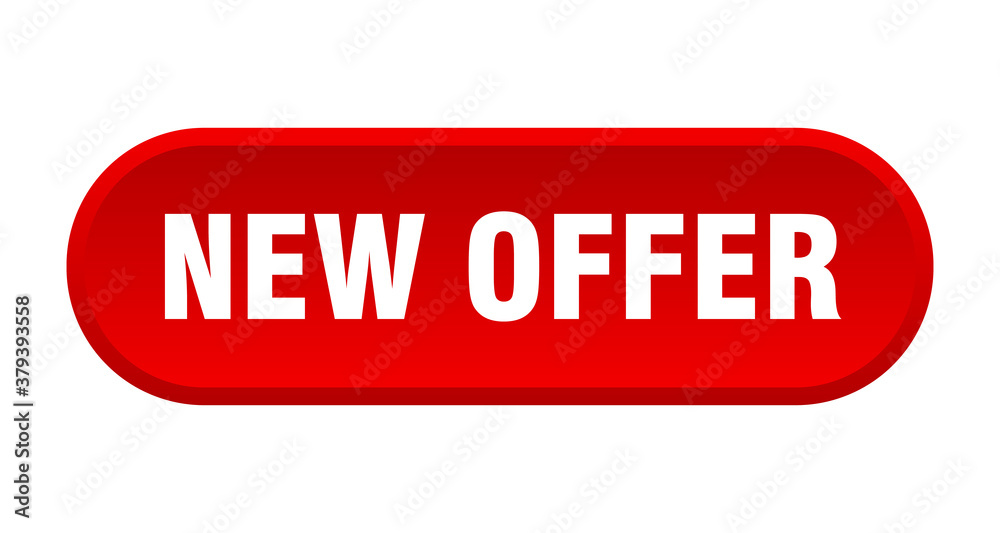 new offer button. rounded sign on white background