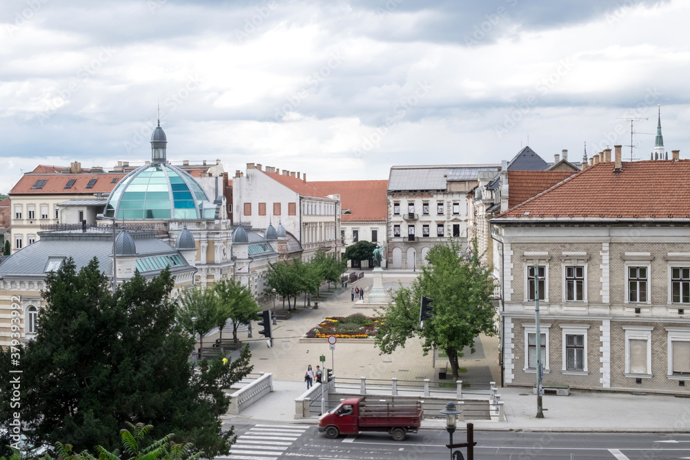 Ταπετσαρία The old architecture in the pedestrian center of the historical Miskolc city - a