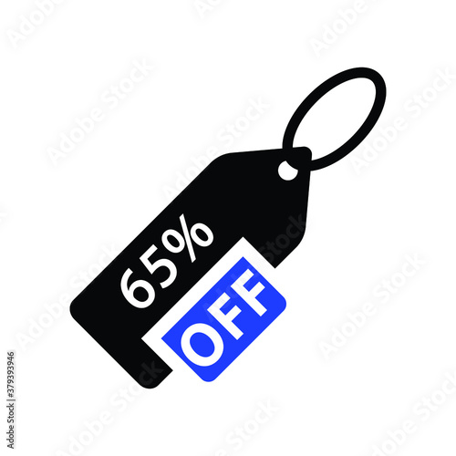  65 Percent offer. Discount sixty five Percent Symbol