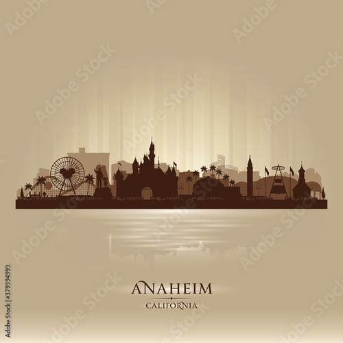 Anaheim California city skyline vector silhouette