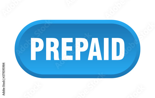prepaid button. rounded sign on white background