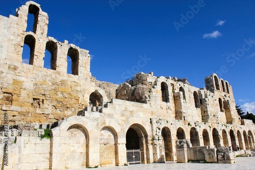 View of the Odeon of Herodes Atticus  Athens  Greece  February 5 2020.