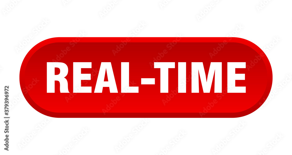 real-time button. rounded sign on white background real-time button. rounded sign on white background