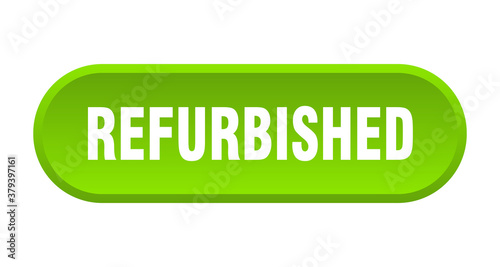 refurbished button. rounded sign on white background