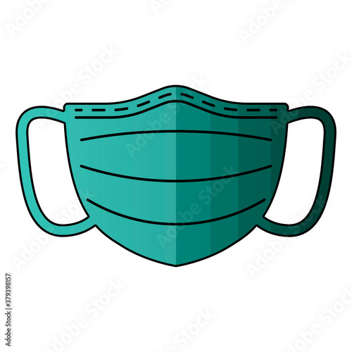 Azure facemask AI vector. Mask isolated illustration.