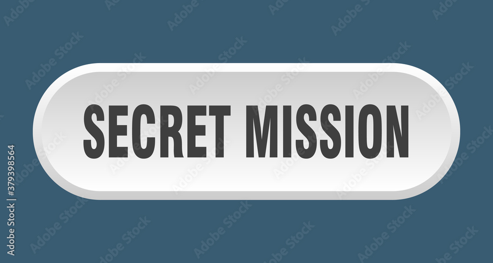 secret mission button. rounded sign on white background