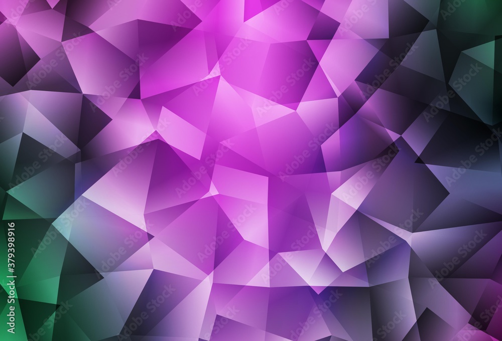 Obraz premium Light Pink, Green vector polygon abstract layout.