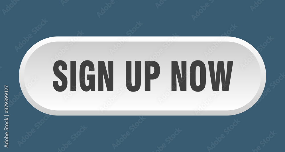 sign up now button. rounded sign on white background sign up now button. rounded sign on white background