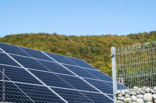 Solar panels photovotaic under the sky photo