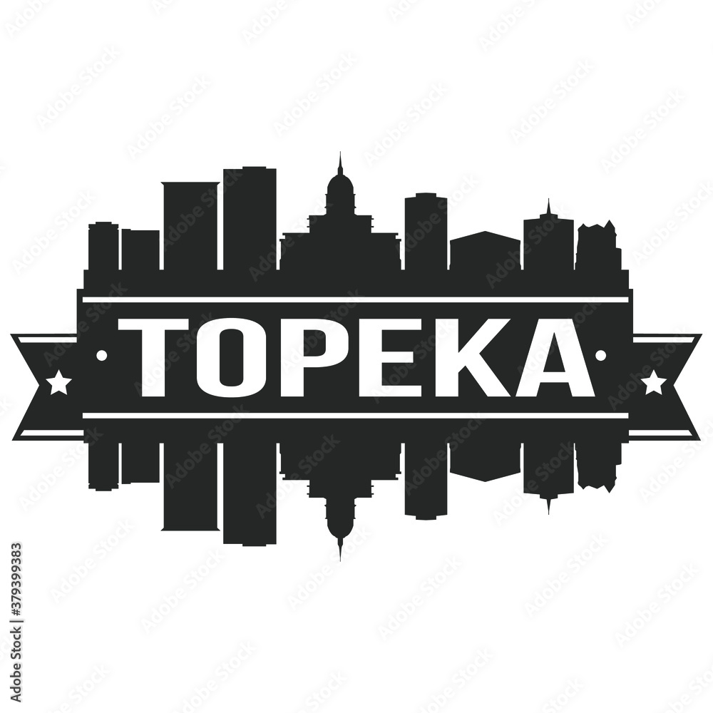 Topeka Skyline Silhouette Design City Vector Art Logo.