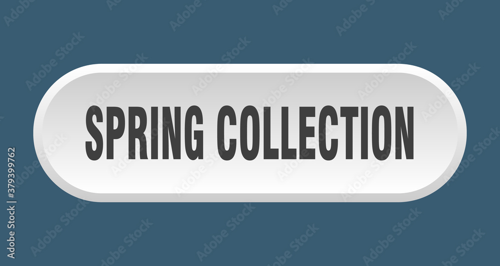 spring collection button. rounded sign on white background