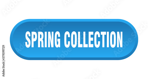 spring collection button. rounded sign on white background