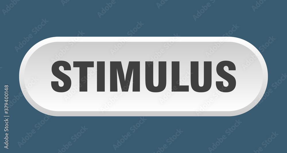 stimulus button. rounded sign on white background stimulus button. rounded sign on white background