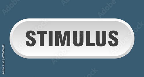 stimulus button. rounded sign on white background