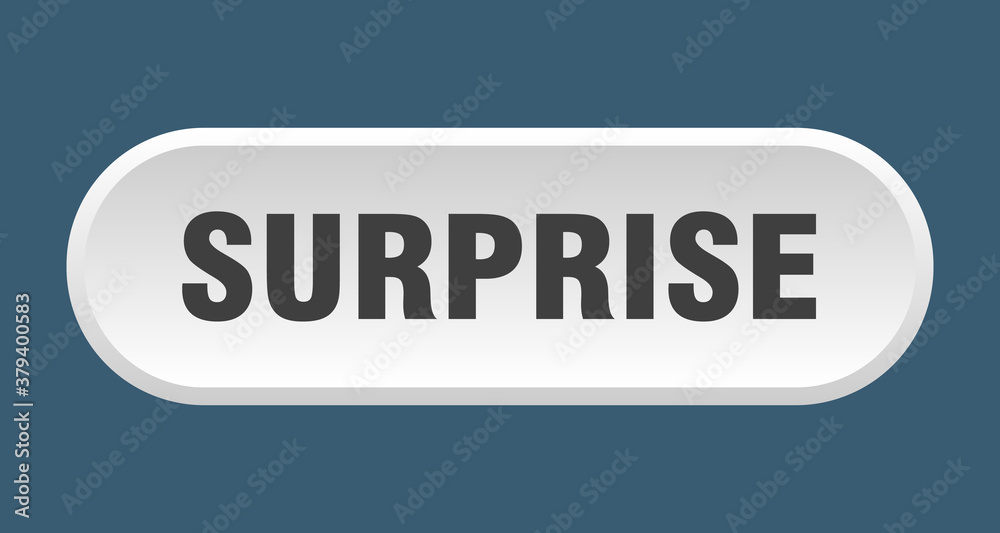 surprise button. rounded sign on white background