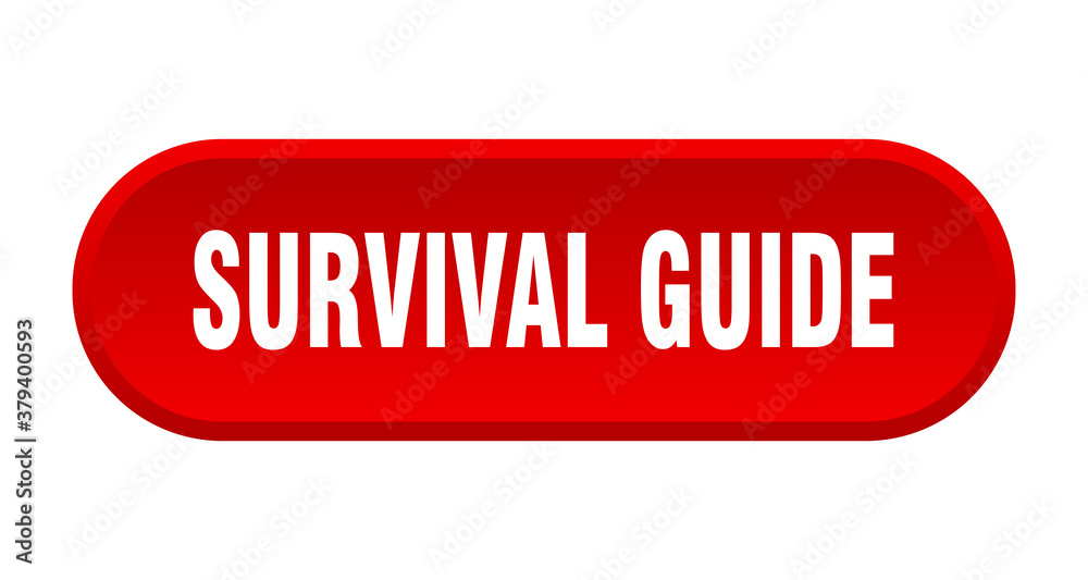 survival guide button. rounded sign on white background