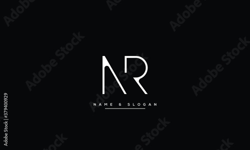 NR RN N R Letter Logo Design with Creative Modern Trendy Typography photo