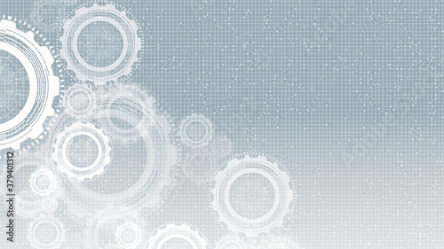 Cyber Gears wheel and Cock on Gray Technology Background,vector