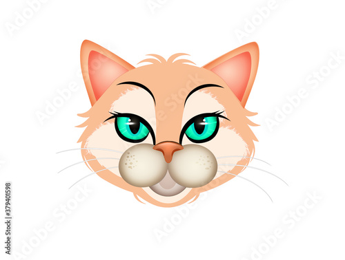 illustration of red kitten face © adrenalinapura