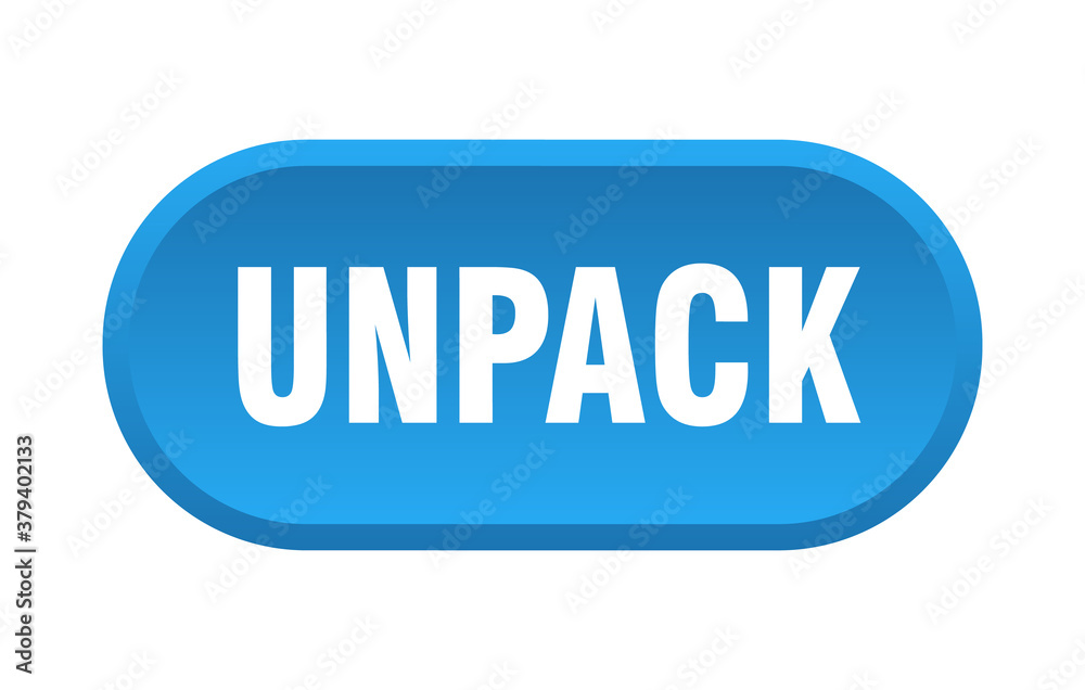 unpack button. rounded sign on white background unpack button. rounded sign on white background