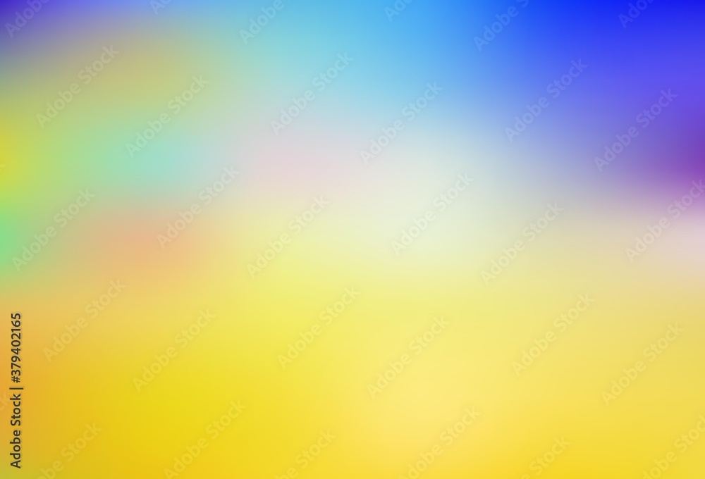 Light Blue, Yellow vector blurred shine abstract template.