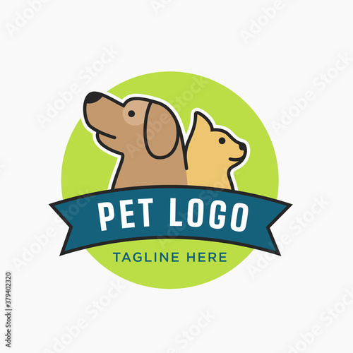 pet care logo design template. pet car vector icon illustration, Colorful symbol design for a service mark of veterinary care