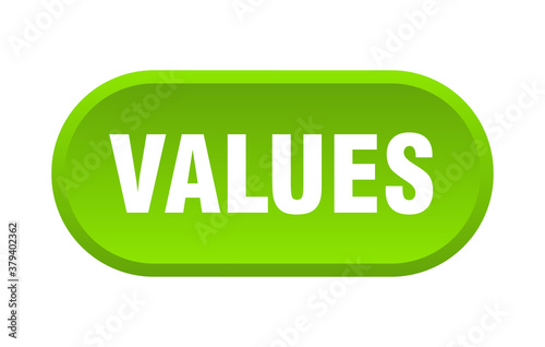values button. rounded sign on white background