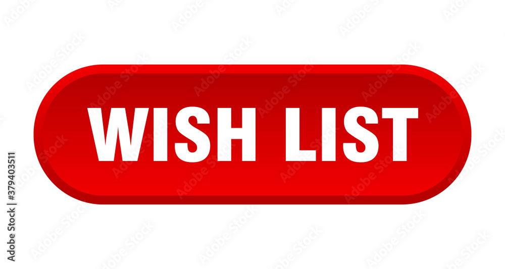 wish list button. rounded sign on white background wish list button. rounded sign on white background