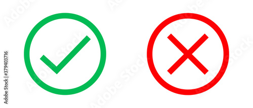 Tick and Cross icons. Vector