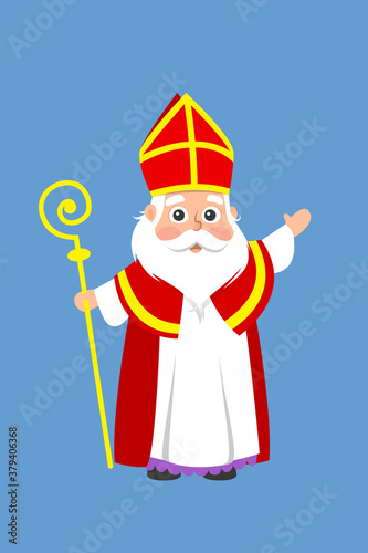 Saint Nicholas or Sinterklaas - cartoon style vector illustration