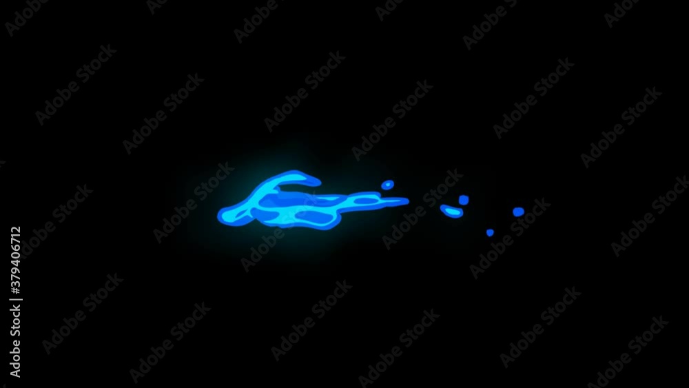 4k Cartoon water splash. Hand drawn flash fx water elements with alpha channel.