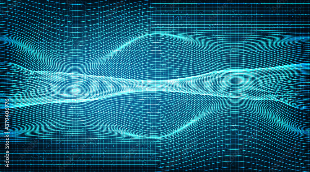 Sound wave Technology Line on Future Background,Digital and Connection Concept design,Vector illustration. Sound wave Technology Line on Future Background,Digital and Connection Concept design,Vector illustration.