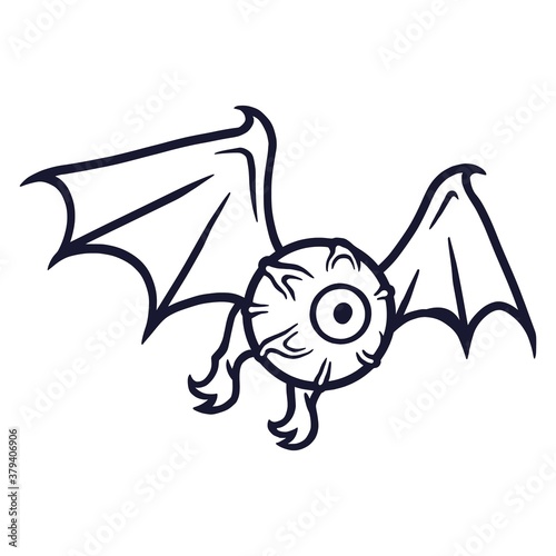 Horrible eyeball with wings for halloween holiday