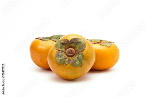 Closeup persimmons isolated on a white background