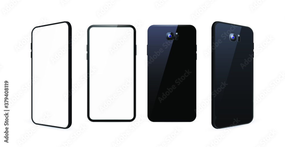 Technological Gadgets on Black and White Background . Isolated Vector Elements