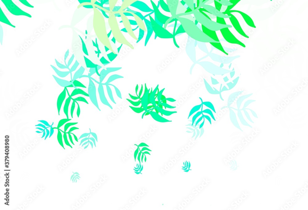 Light Green vector elegant template with leaves.
