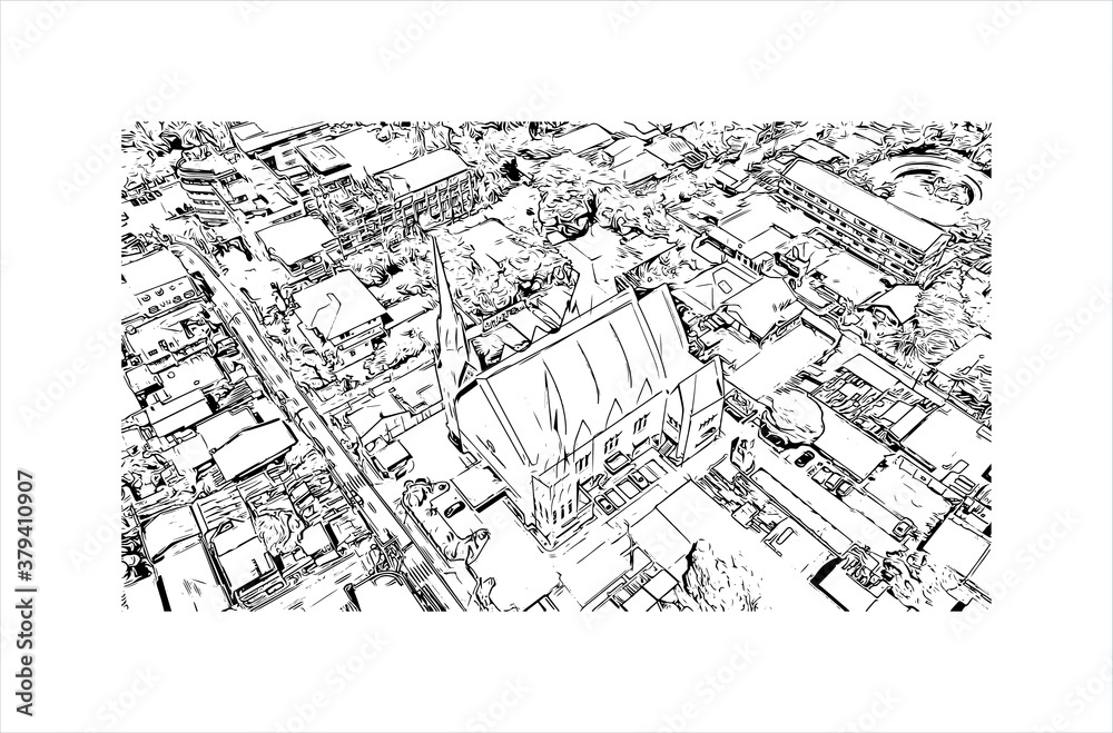 Vetor de Building view with landmark of Batangas is a province in the ...
