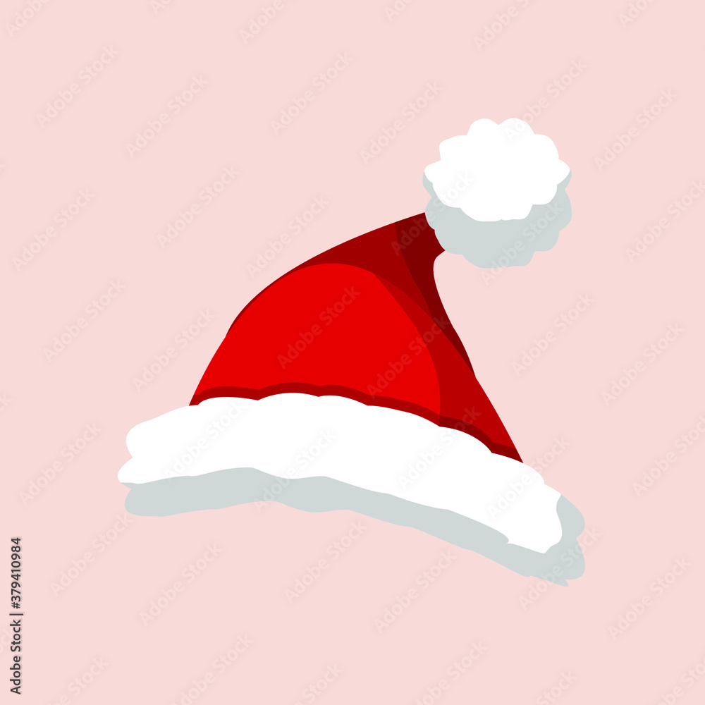 Vector illustration of Santa Hat in flat cartoon design Vector illustration of Santa Hat in flat cartoon design