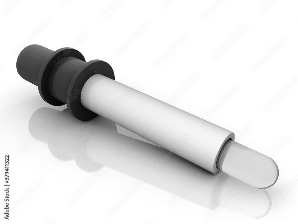 Fototapeta premium 3d rendering medicine bottle with pipette