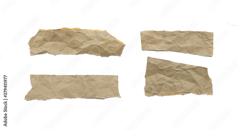 Fototapeta premium Collection of Recycled paper,crumpled paper,unfolded piece paper on white background