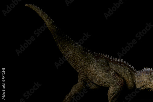 Obraz na plátne Détails de dinosaure dans la pénombre