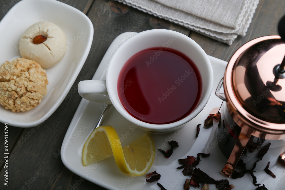 Hibiscus Tea top view Hibiscus Tea top view